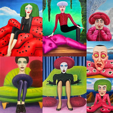 Načtěte obrázek do prohlížeče galerie, Všudypřítomné oči - olejomalba obraz na plátně