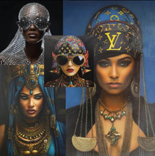 Заредете изображението в програмата за преглед на галерии, Аристократична дама от Мароко картина с художествен печат с женски портрет