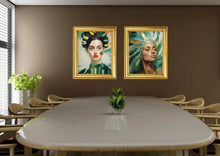 Lade das Bild in den Galerie-Viewer, Frauenportrait-Wohnzimmerdeko-LeinwandbildWanddekoKunstdruckeLuxusluxurioeswww.aurora-artgallery.com